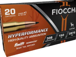 Fiocchi 308SCA Hyperformance  308Win 150gr Swift Scirocco II Bonded 20 Per Box/10 Case
