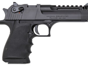 Magnum Research DE50L5IMB Desert Eagle L5 50 AE 5" with Muzzle Brake 7+1 Black Hardcoat Anodized Aluminum Frame Black Carbon Steel Slide Black Hogue Wraparound Rubber Grip